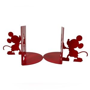Mickey Mouse Collection Red Metal Bookends Set of 2 Michael Graves Cutout Design